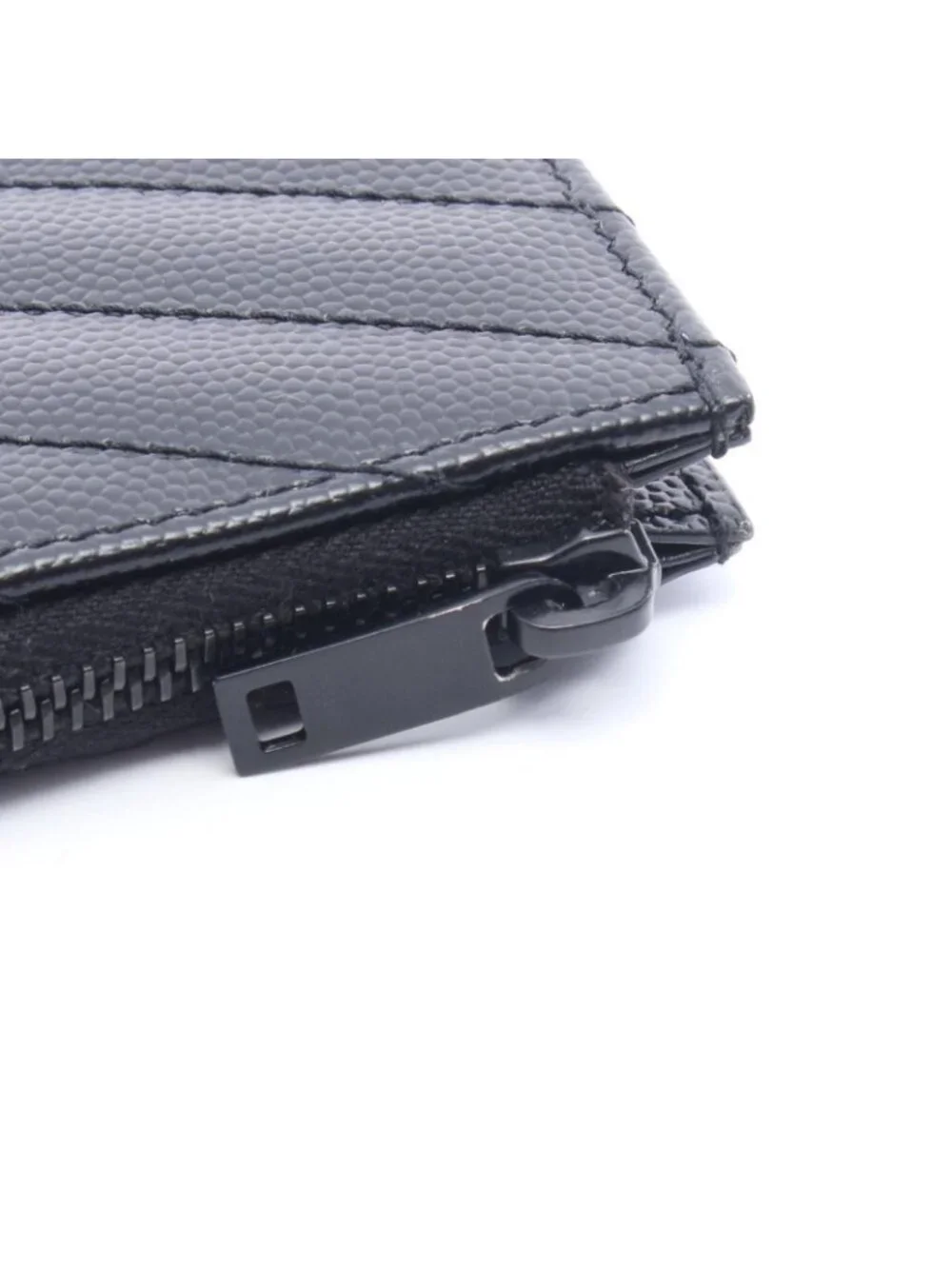 ★SOLD★ Saint Laurent Paris Coin Case Monogram Fragment Zip Card Black Leather - Picture 5 of 6